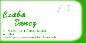 csaba dancz business card